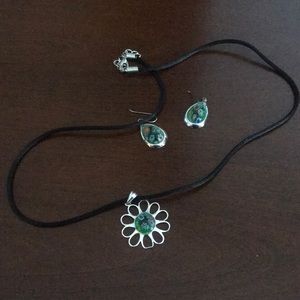 Sterling silver earrings with Venetian gla…